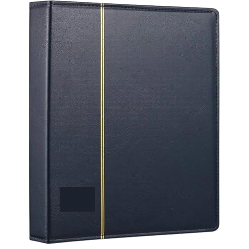 SONXUACU áLbumes Colección de Sellos, álbum de Monedas, Libro A4, Carpeta de álbum Coleccionable for Billetes, Insignias, fichas, Moneda Conmemorativa, Postal áLbumes De Fotos(Blue Binder)