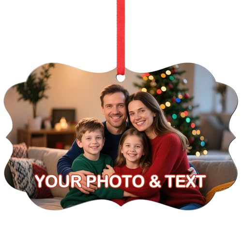 Personalized Family Christmas Ornaments, Photo Ornaments for Christmas Tree