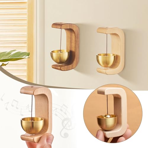 GZhaimai 2 Stück Türglocke, Kupfer Ladenglocke mit Magnetische für Tür Geschäfte Restaurants Bars Hotels Café Büro, mit Stück 2 Glocke & Klebstoff(Kupfer)