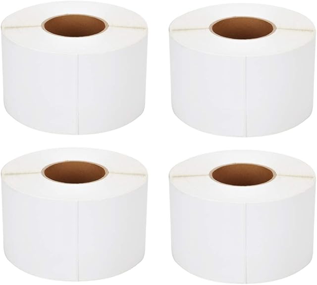 [4 Rolls, 4000 Labels] 4'' x 6'' Direct Thermal Labels, 3'' Core, Perforations Between Labels, Compatible with Zebra Printers