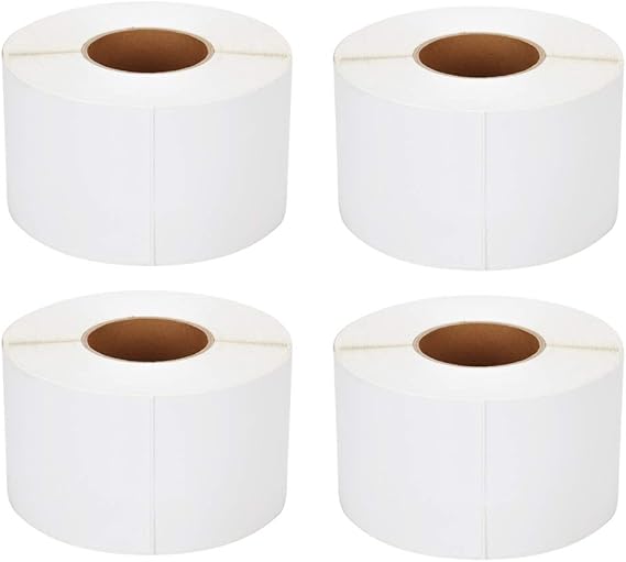 [4 Rolls, 4000 Labels] 4'' x 6'' Direct Thermal Labels, 3'' Core, Perforations Between Labels, Compatible with Zebra Printers