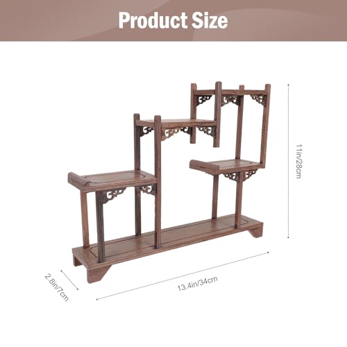 Étagère de rangement décorative et solide marron style vintage artistique - 3
