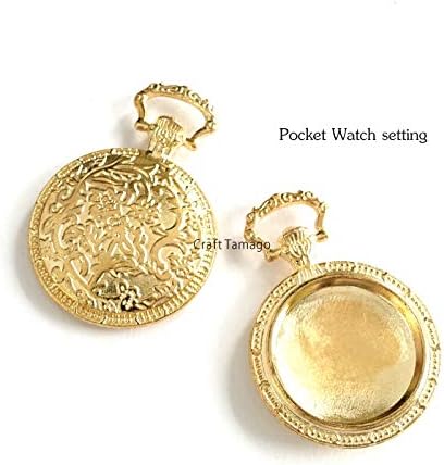 Amazon Co Jp Craft Tamago 10 Pcs Pocket Watch Meal Plate 1 5 X 1 1 Inches 38 X 27 Mm Gold Hobbies