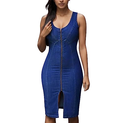 Robe décontractée en jean femme avec zip une tenue tendance au quotidien