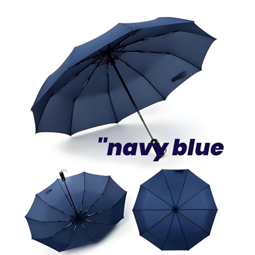 Image of SIEPASA Umbrella for Men - Automatic Large Size Foldable Umbrella with Travel Cover for Man and women - 3 fold Windproof umbrella