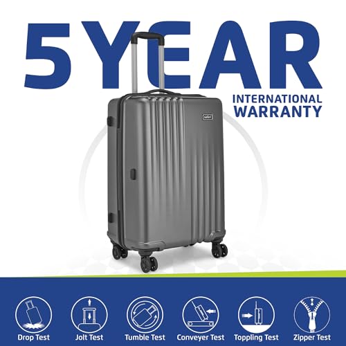 Image of Safari Ryder TSA Lock 8 Wheels 79 Cms Large Check-in Trolley Bag Hard Case Polycarbonate 360 Degree Wheeling System Luggage, Trolley Bags for Travel, Suitcase for Travel, Gun Metal