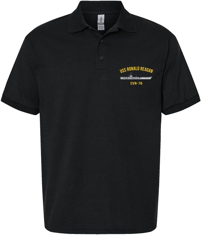 Military Productions US Navy USS Ronald Reagan CVN-76 Polo Shirt Officially Licensed