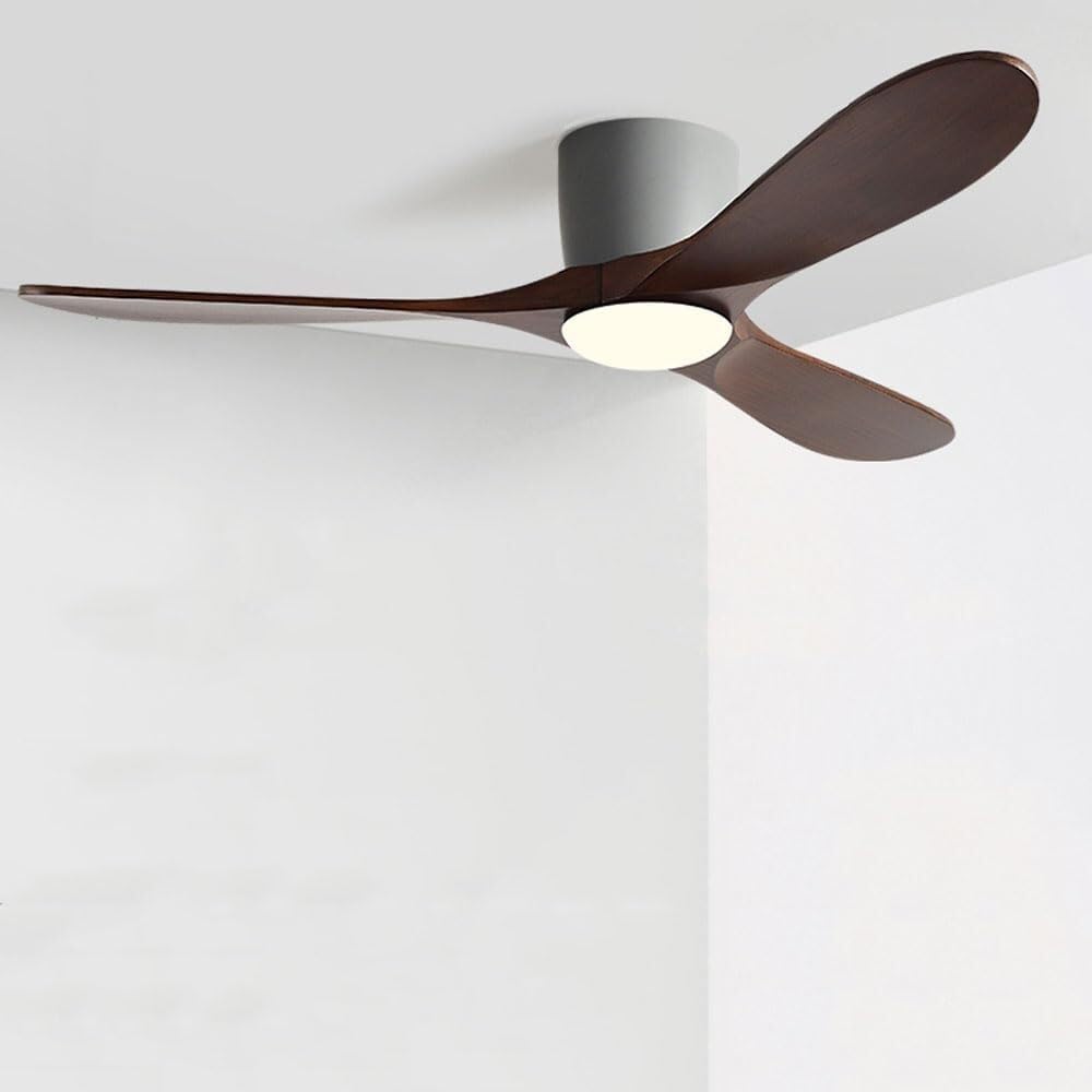 Flush Mount Ceiling Fan with Lights & Remote Control