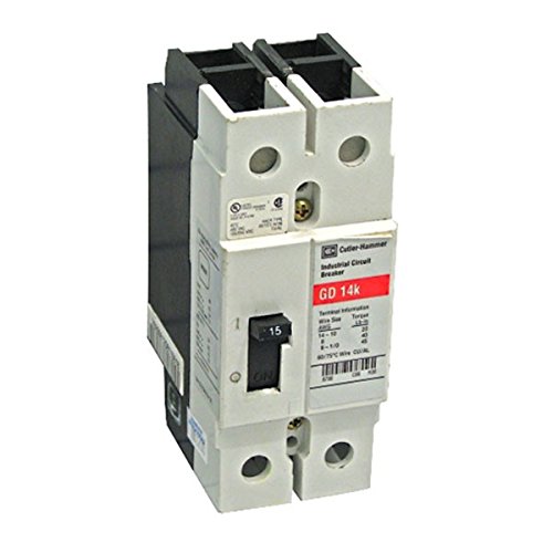 CUTLER HAMMER GD2030 14 KAIC AT 480 VAC, 2 Pole, 30 AMP Rating, G Frame, Molded CASE Circuit Breaker, Type GD