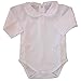 Kissy Kissy Baby Basic Long Sleeve Collared Bodysuit With Ruffle Collar