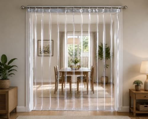 Image of PVC Transparent AC Curtain | Waterproof Door Curtain | Quick Water Release | Dust & Insect Protection | Energy Saving Cooling