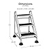 Cosco 3-Step Rolling Step Ladder, Grey