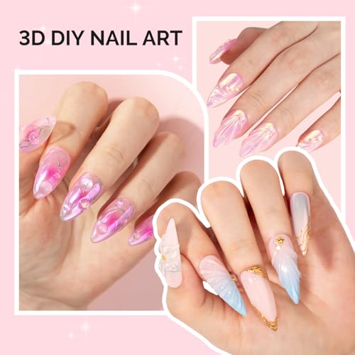 Image of MelodySusie 3D Nail Gel for Sculpting, Clear Nail Art Glue for Drawing, Charms, Rhinestones Chrome Powder No Wipe UV /LED Light Cured Sculpting Gel for 3D Nail Art Designs Salon DIY Use 2PCS