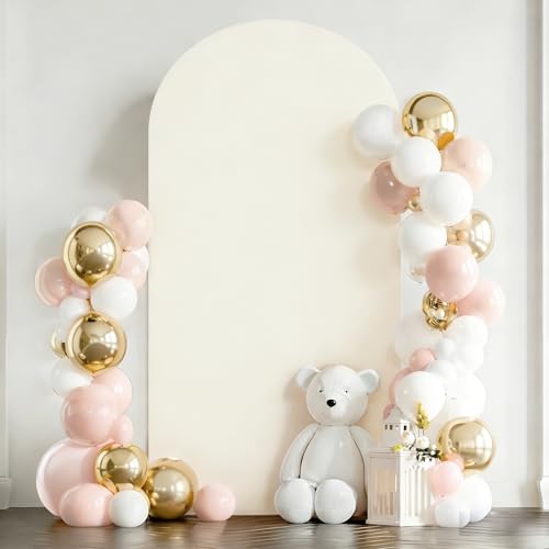 Cobertura beige de spandex para arco de boda 6.6FT miniatura 1