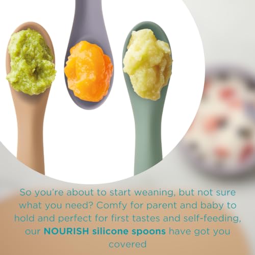 Vital Baby Nourish Silicone Spoons - Super Soft Silicone, Pastel Mix - Image 4