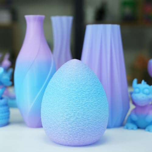 Image of GratKit Gradient PETG Filament, Color Change 3D Printer Filament 1.75mm, 1kg, Multicolor PETG Translucent Gradient Blue Purple