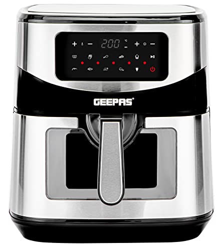 Geepas Vortex 9.2L Digital Air Fryer – Family-Sized 9-in-1 Convection Air Fryer with LED Touchscreen, 60 Minutes Timer & Non-Stick Basket – Oil Free Toaster Oven | 2 Years Warranty