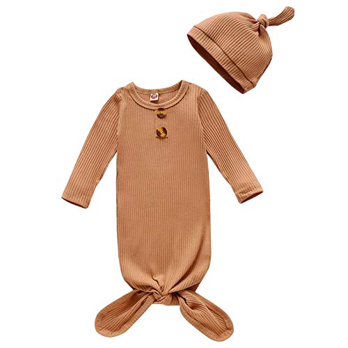 Image of Newborn Baby Nightgown Coming Home Outfits Long Sleeve Sleeping Bags Pajama Set Swaddle Blanket Sleepwear