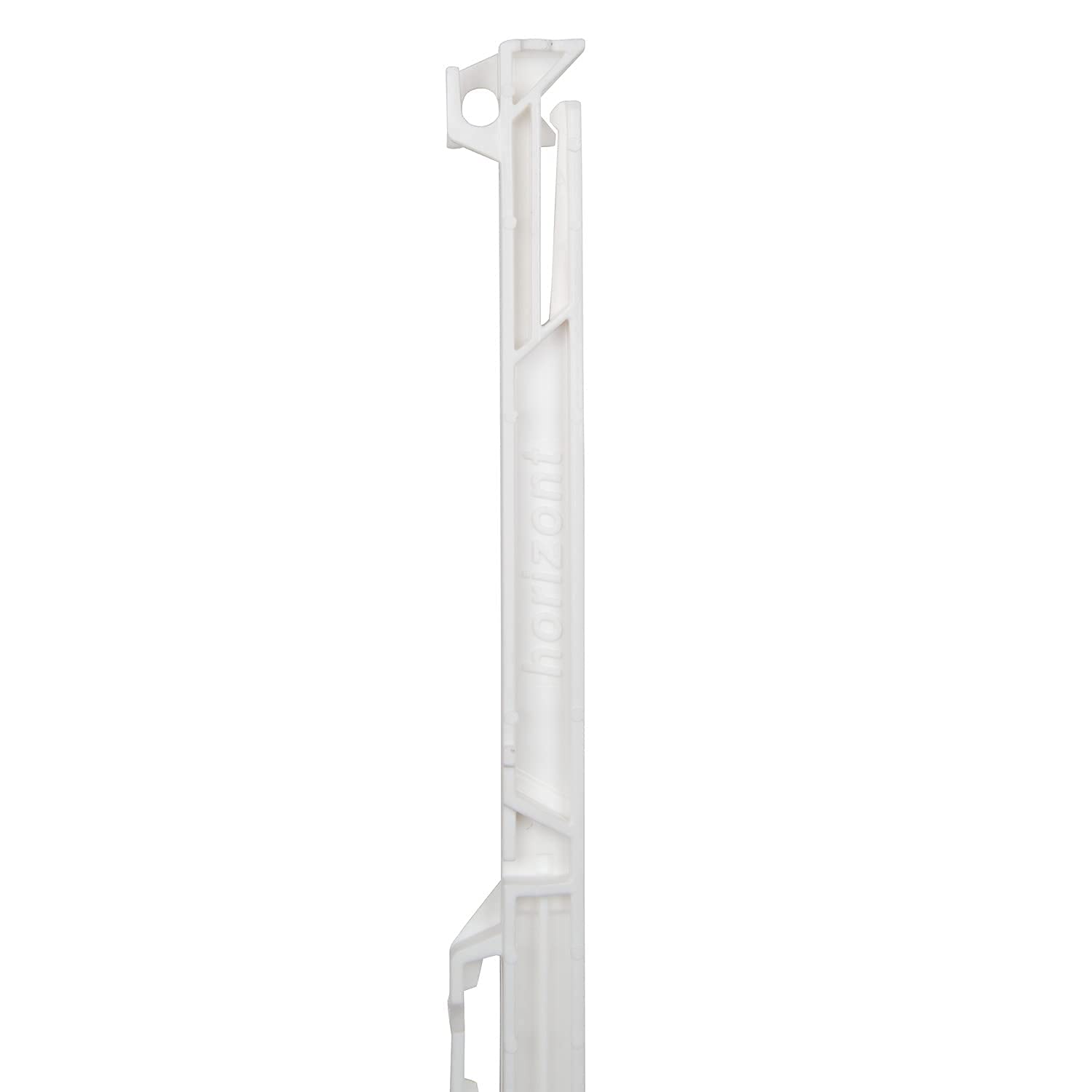 Horizont Lot De 10 Piquets Clôture Plastique Blanc 108 Cm – Double Marche, 10 Œillets, Ultra Stable