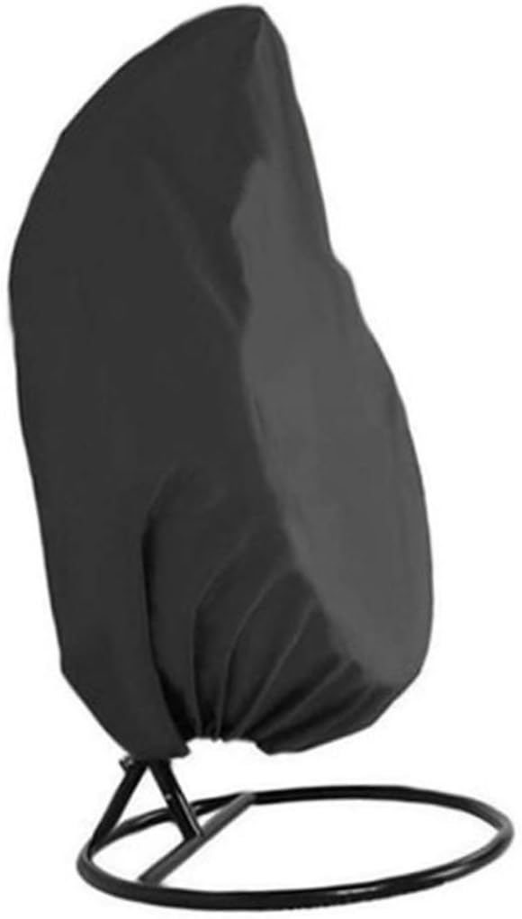 Yardwe Egg Chair Cover for Outdoor Hanging Chairs Durable Furniture Protector with Zipper Black for Garden and Patio Use