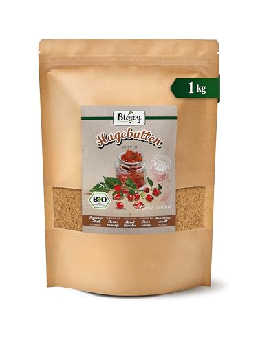 Biojoy Polvo de Escaramujo Ecológico (1 kg), Harina de Rosa Mosqueta de 60% Semillas y 40% Cáscaras (Rosa canina)