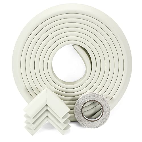StickGuard Baby Safety Corner Guard Table Edge Corner Protector Strip for Kids Baby Proofing Foam for Furniture Edges & Corner Guard Cushion Set Child Protection Bumper Strip - 4 Meters (White)