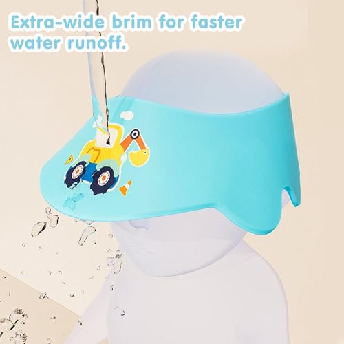 IDNVFY 1-Teilige Baby-Shampoo-Kappe Und 1-Teiliges Badschwamm, Cartoon-Geformte Brillen-Duschkappe, Einstellbares Design, Kinderbadematerial.