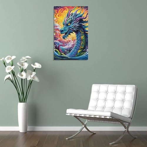 Cuadro en lienzo de Sea Dragon poster decorativo de pared de salón 20x30 5