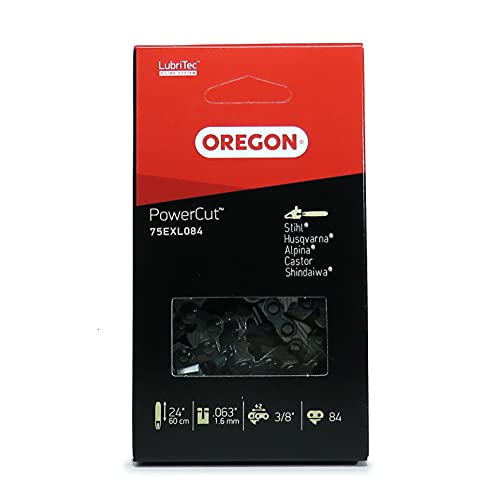 Oregon PowerCut Sägekette 3/8" 1.6mm 84 TG für 60 cm Schwert, kompatibel mit Stihl Motorsägen und anderen - VollmeiÃel (75EXL)
