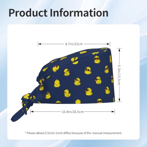 Image of Surgical Caps Men Women, Scrub Cap with Sweatband Adjustable | Tie Back Nurse Cap, Nursing Breathable Working Hat, Scrub Cap, Medical Hats