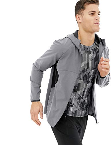 JINIDU Mens Lightweight Winter Training Jacket Zip Up Cycling Bike Coat Grey