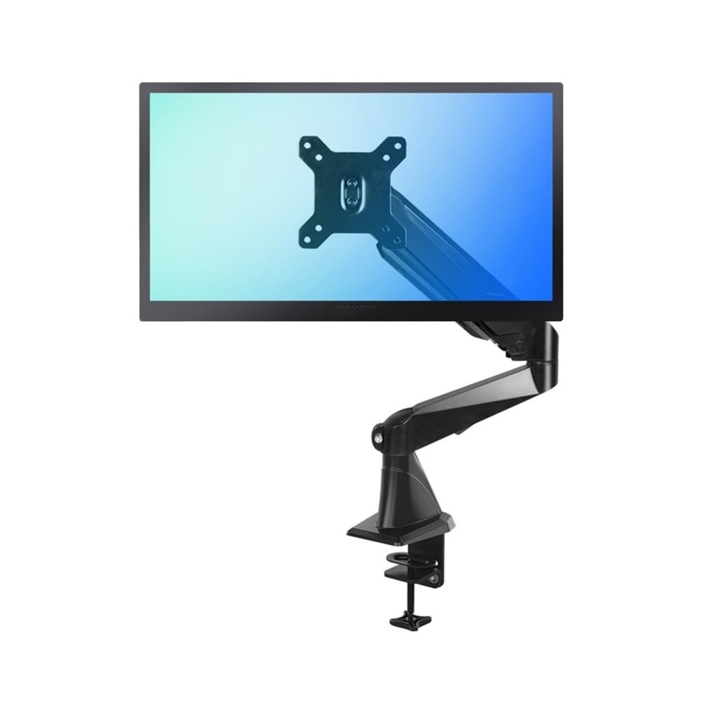 SaryEdge Height - Adjustable Monitor Stand Arm Single Monitor Desk Mount for most 15"-27" Screens, Aluminum Single Monitor Arm with Grommet Base, Adjustable Ga,Black
