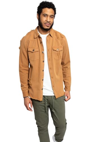 Image of VICTORIOUS Men's Distressed Denim Jacket