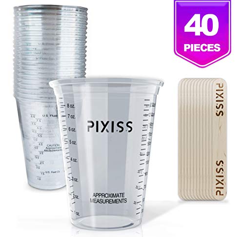 Disposable Epoxy Resin Mixing Cups Clear Plastic 10-Ounce 20-Pack for Measuring Paint Epoxy