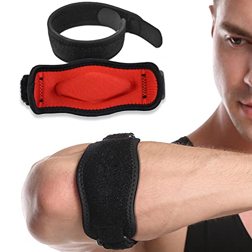 VerteLife 2 Stücke Ellenbogen Bandage für Sehnenentzündung atmungsaktive Tennisarm Bandage Elastische Golferarm Manschette mit Kompressionspolster Unterarmbandage für Gewichtheben Squash - Rot Cover