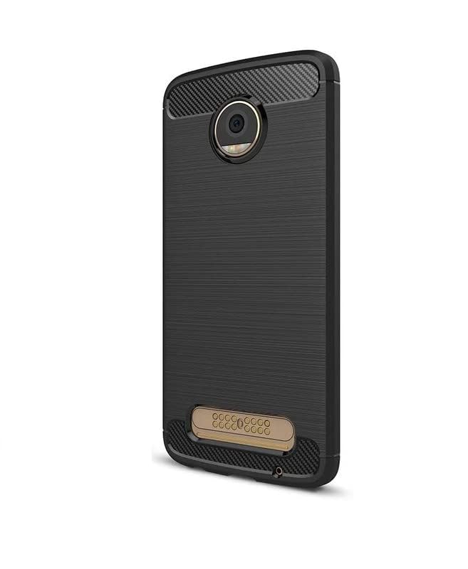 Image of Hybrid Carbon Fiber Back Case for Moto Z2 Play (Black)