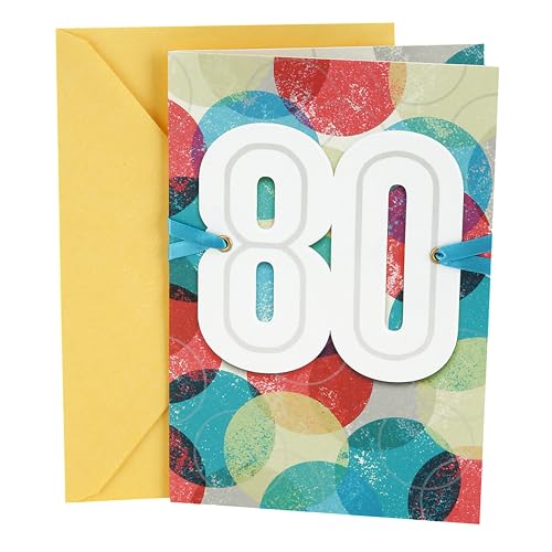 Hallmark 80th Birthday Greeting Card (Color Orbs)