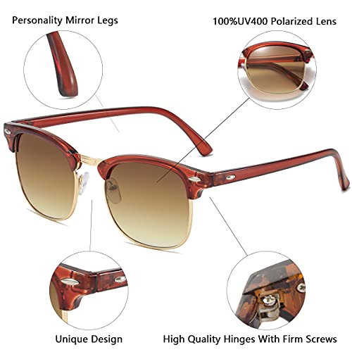 Image of Retro Semi Rimless Sunglasses Half Frame UV400 Glasses for Men And Women