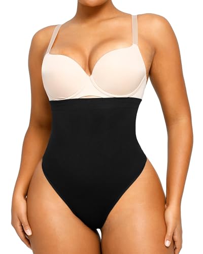 SHAPELLX Shapewear Tummy Control Seamless High Waisted Body Shaper Waist Slimming Thong Underwear Girdle Tummy Slimmer