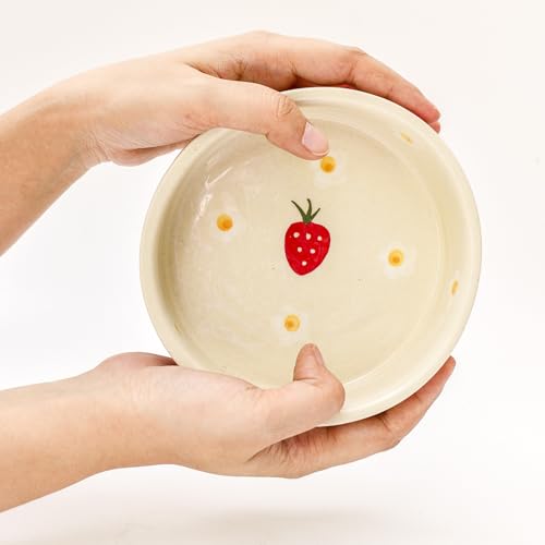 Image of Strawberry Breakfast Bowl & Coffee Mug Set| Microwave Safe | Matching Set of Cup and Bowl| Cute & Aesthetic | Pinterest Bowl & Mug| 240 Ml (Design 2)