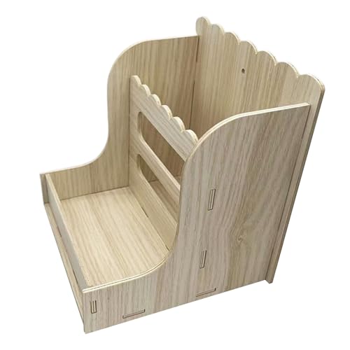 干し草の餌箱 - ウサギとモルモットのための木製の干し草ラック、安全で噛む|コンパクトなデザイン、補充が簡単で、干し草を清潔に保ち、自然な食習慣を奨励し、屋内ケージに最適です