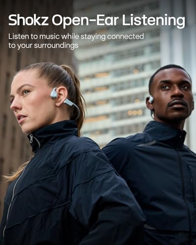 Image of SHOKZ OpenRun Pro 2 Bone Conduction Sports Headphones, Open-Ear Wireless Earphones with Bluetooth 5.3, Noise Cancelling Mics, IP55 Waterproof, 12h Playtime for Running, USB-C Quick Charge (Silver)