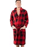 Lazy One Moose Plaid Ultra-Cozy Plaid Bathrobes for Men (S/M)