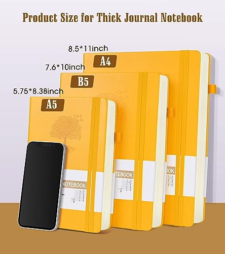 Image of Lined Journal Notebook -365 Pages A5 Thick Journals for Writing College Ruled Notebook, Hardcover Leather Journal for Women Men, Daily Journal Notebook for Work, Note Taking, 100Gsm Lined Paper ( 5.75