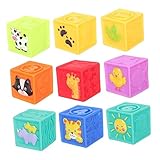 TENDYCOCO 9個カラフルなソフトビルディングブロック 幼児向け早期学習おもちゃ 製積み木 形認識 手先トレーニングに 自己発見と知能向上を促進