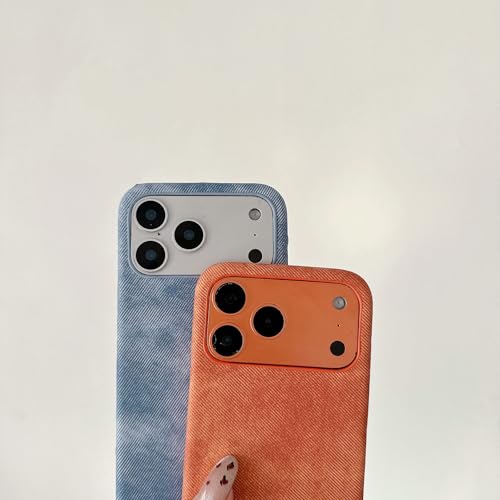 Coque iPhone 17 Pro antidérapante bleu en tissu denim - 3