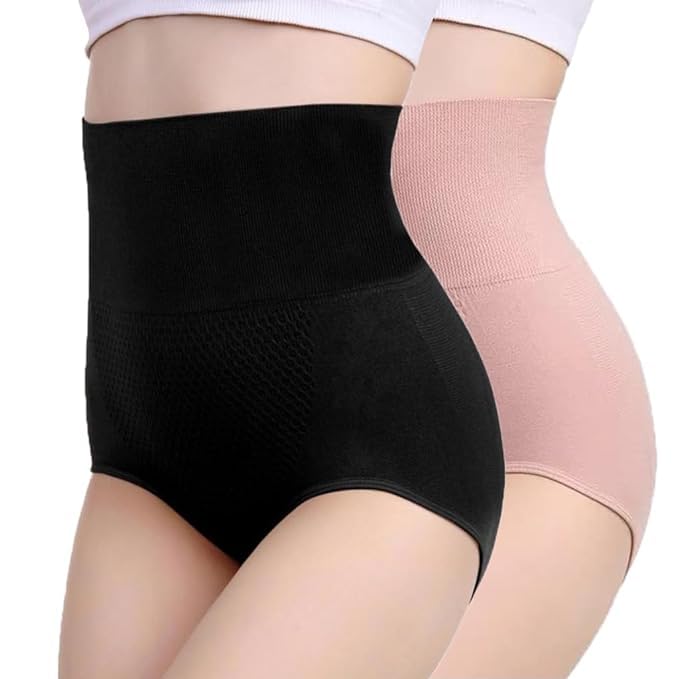 Image of KROYWEN Cotton High Waist Panties Tummy Control Underwear Ladies Briefs Shapewear Double Layer Half Body Shaper Underwear for Women Tummy Control | Body Shaper | Breathable & Comfortable
