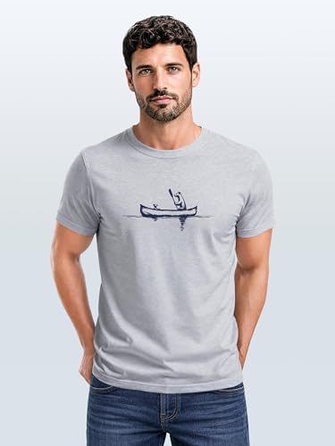 Neverless® Herren T-Shirt Bär Familie Kanu Outdoor Fashion Streetstyle Grau L
