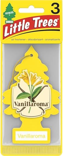 LITTLE TREES Car Air Freshener | Hanging Paper Tree for Home or Car | Vanillaroma | 3 Pack
