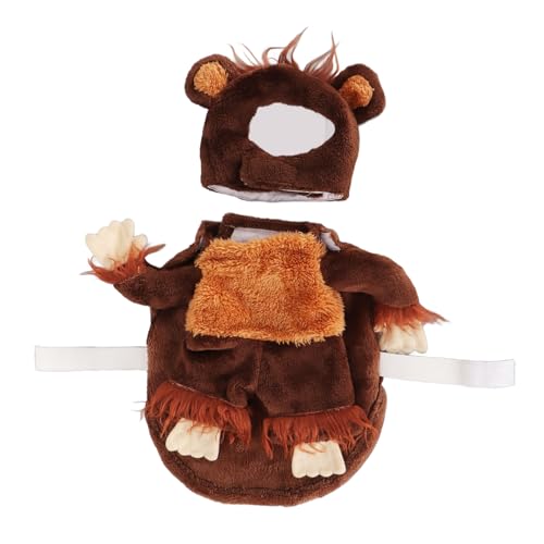Disfraz de mono suave para mascotas talla S